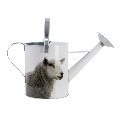 Regadera Metalica Animales de Granja Blanco y Negro